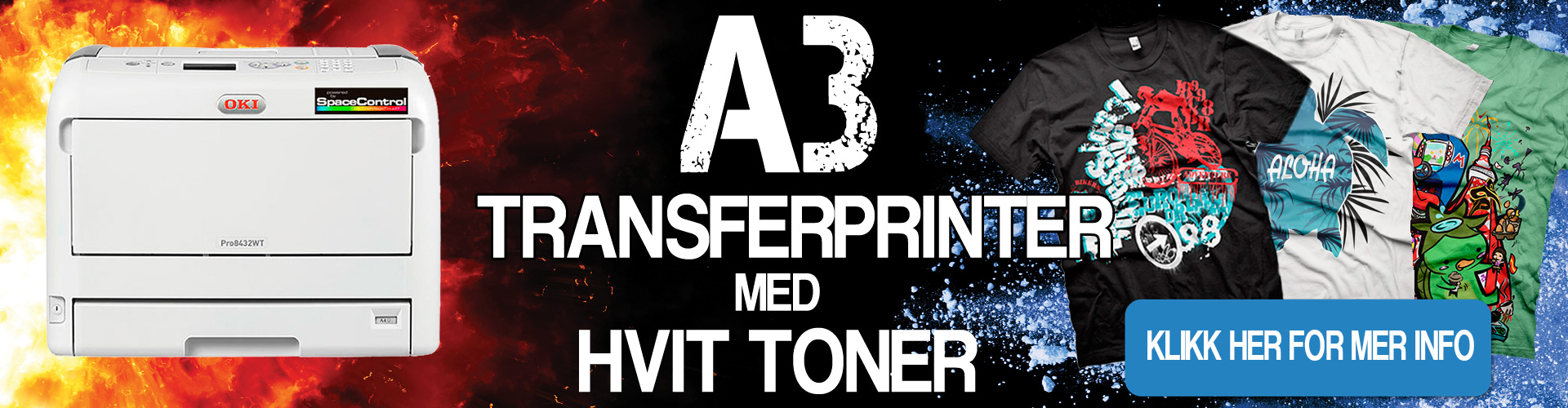 A3 Transferprinter med hvit toner banner
